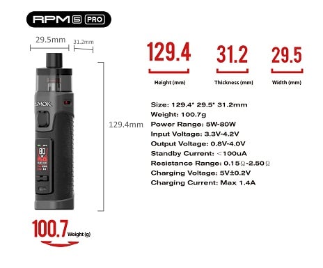Smok RPM 5 Pro Kit Özellikleri