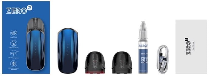 Vaporesso Zero 2 Pod Kutu İçeriği, Vaporesso Zero2 Pod Kutu İçeriği, Vaperesso Zero 2 Pod Kutu İçeriği
