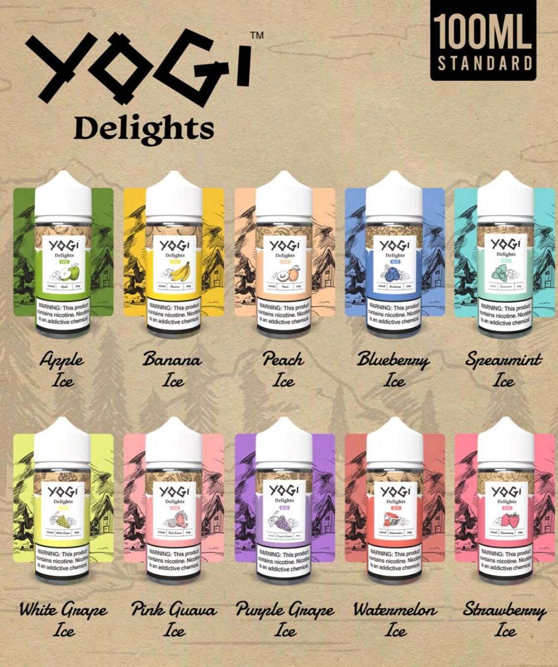YOGI PINEAPPLE BANANA ICE 100ml Likit İçerik Listesi, Yogi 100ML DL Likit Çeşitleri