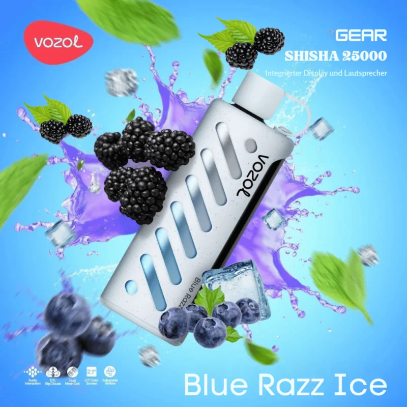 Vozol Gear Shisha 25000 Blue Razz Ice